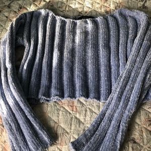 Forever 21 Periwinkle Chenille Crop Sweater